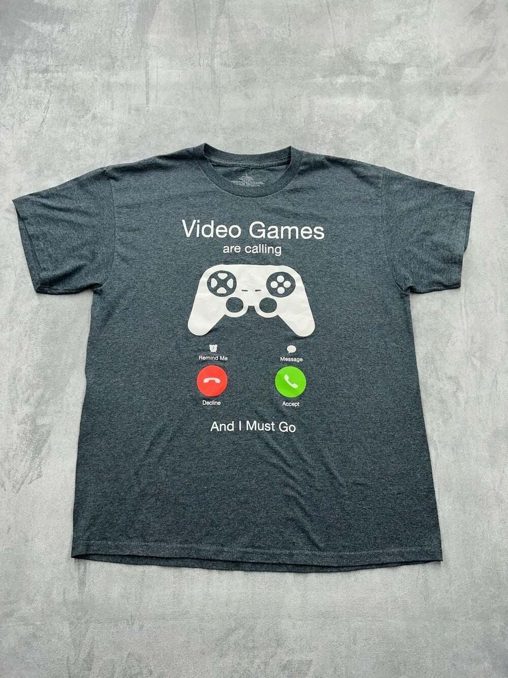 Video Games Are Calling And I Must Go Graphic T-Shirt Heather Charcoal